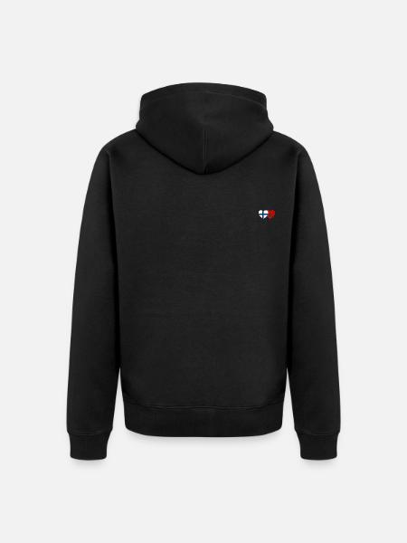 Finland Morocco Flag Heart - Unisex Premium Organic Zip Hoodie - black