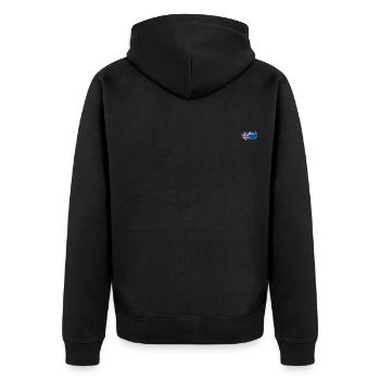 Island Neuseeland Flagge Herz - Unisex Premium Bio Zip Hoodie - Schwarz - Hinten - Nico (187cm)