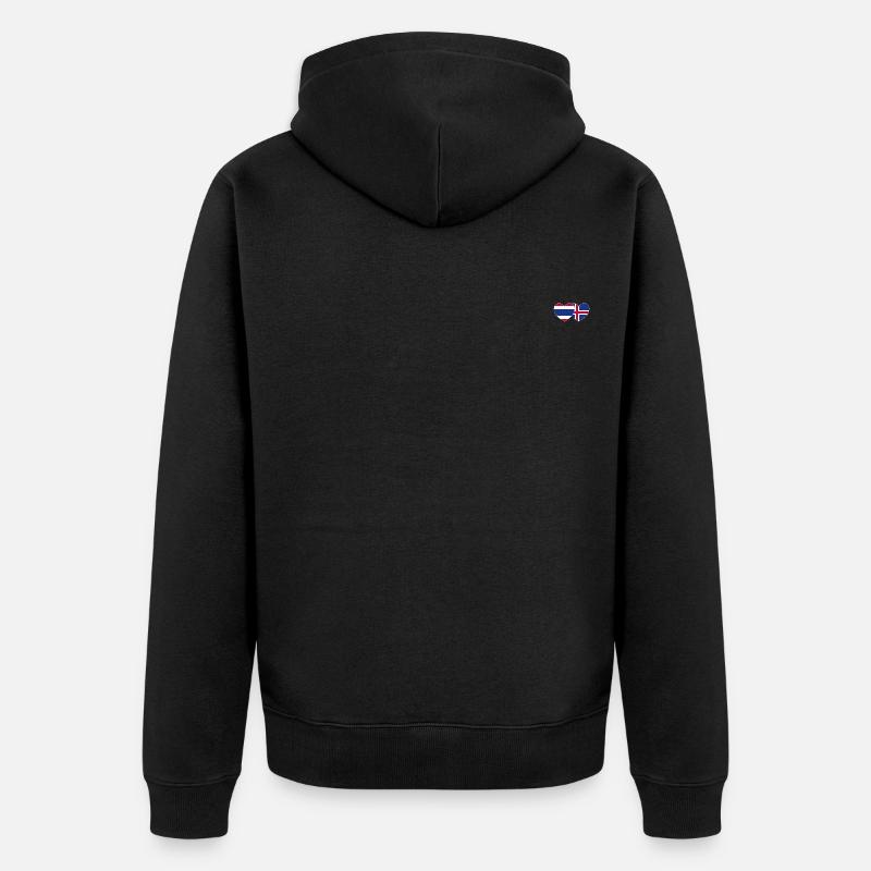 Thaïlande Islande Flag Heart - Veste à capuche bio Premium Unisexe - noir