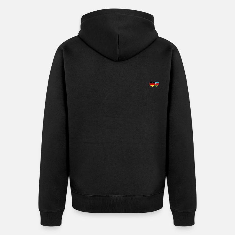 Allemagne Azerbaïdjan Drapeau Cœur - Veste à capuche bio Premium Unisexe - noir