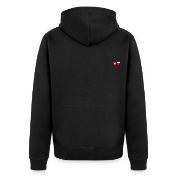 Schweiz Bulgarien Flagge Herz - Unisex Premium Bio Zip Hoodie - Schwarz - Hinten - Nico (187cm)