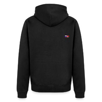 Russie Biélorussie Drapeau Cœur - Veste à capuche bio Premium Unisexe - noir - Dos - Nico (187cm)