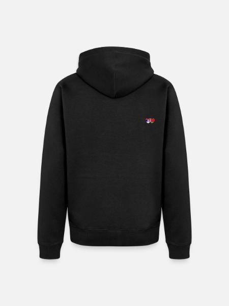 Serbia Belarus Flag Heart - Unisex Premium Organic Zip Hoodie - black