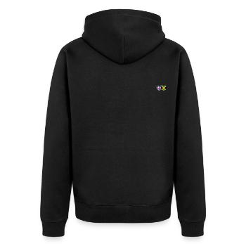 Island Jamaika Flagge Herz - Unisex Premium Bio Zip Hoodie - Schwarz - Hinten - Nico (187cm)