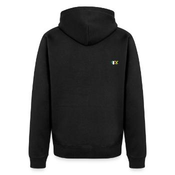 Italie Jamaïque Drapeau Coeur - Veste à capuche bio Premium Unisexe - noir - Dos - Nico (187cm)