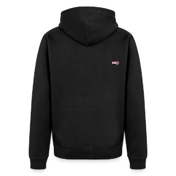 Ägypten Großbritannien Flagge Herz - Unisex Premium Bio Zip Hoodie - Schwarz - Hinten - Nico (187cm)