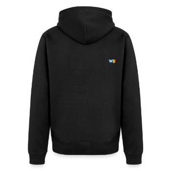 Ecosse Belgique Flag Heart - Veste à capuche bio Premium Unisexe - noir - Dos - Nico (187cm)
