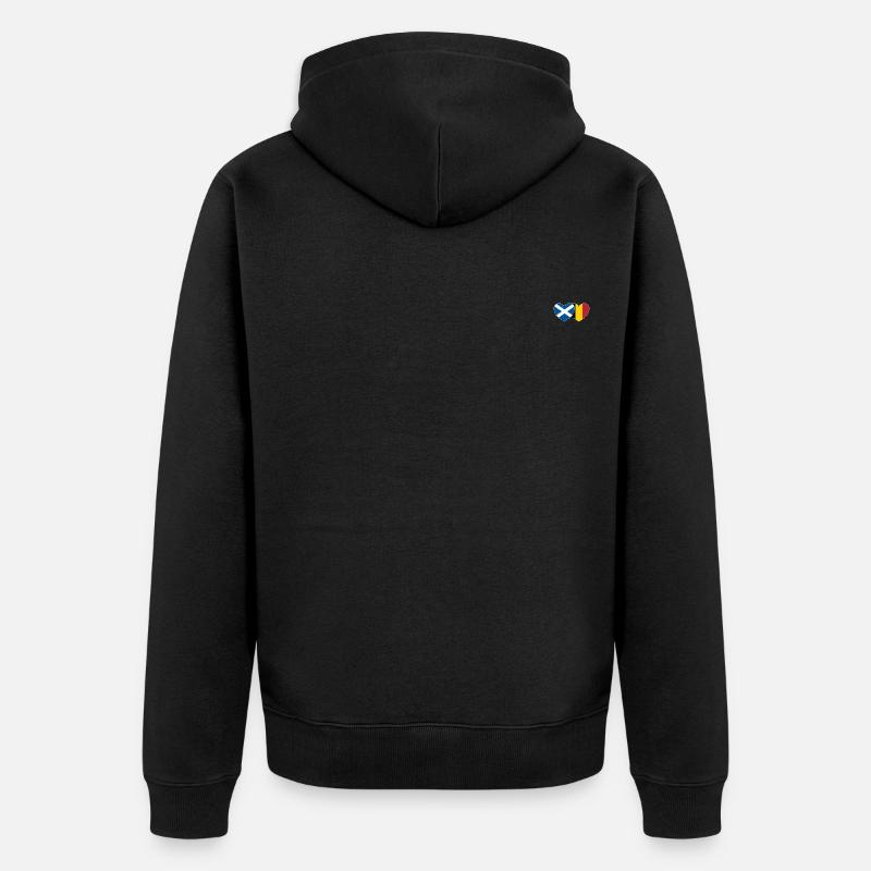 Ecosse Belgique Flag Heart - Veste à capuche bio Premium Unisexe - noir