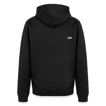 Schweden Schottland Flagge Herz - Unisex Premium Bio Zip Hoodie - Schwarz - Hinten - Nico (187cm)