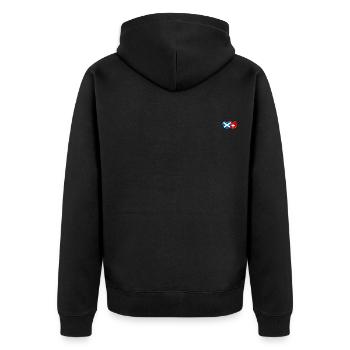 Ecosse Suisse Flag Heart - Veste à capuche bio Premium Unisexe - noir - Dos - Nico (187cm)