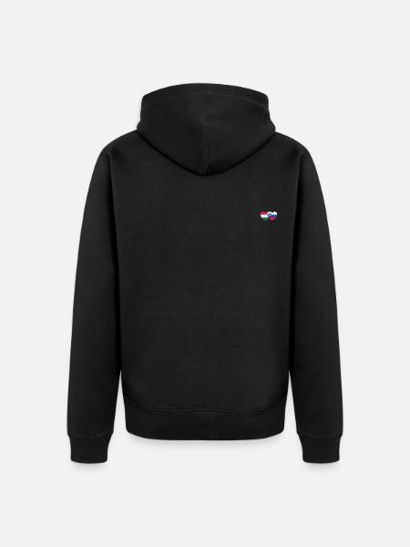 Hungary Slovenia Flag Heart - Unisex Premium Organic Zip Hoodie - black