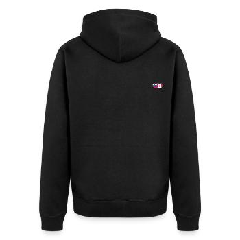 Slowenien Kanada Flagge Herz - Unisex Premium Bio Zip Hoodie - Schwarz - Hinten - Nico (187cm)