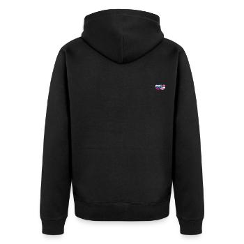 Slowenien USA Flagge Herz - Unisex Premium Bio Zip Hoodie - Schwarz - Hinten - Nico (187cm)