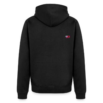 Slowenien Albanien Flagge Herz - Unisex Premium Bio Zip Hoodie - Schwarz - Hinten - Nico (187cm)