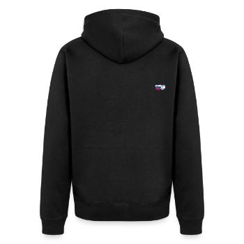 Slowenien Argentinien Flagge Herz - Unisex Premium Bio Zip Hoodie - Schwarz - Hinten - Nico (187cm)