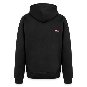 Bulgarien Serbien Flagge Herz - Unisex Premium Bio Zip Hoodie - Schwarz - Hinten - Nico (187cm)