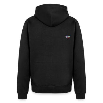 Island Bulgarien Flagge Herz - Unisex Premium Bio Zip Hoodie - Schwarz - Hinten - Nico (187cm)
