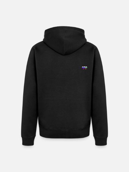 Russia Bulgaria Flag Heart - Unisex Premium Organic Zip Hoodie - black