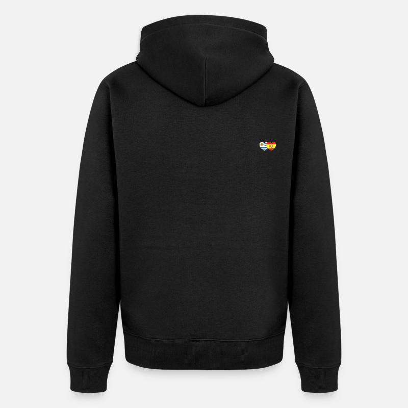 Uruguay Espagne Flag Heart - Veste à capuche bio Premium Unisexe - noir