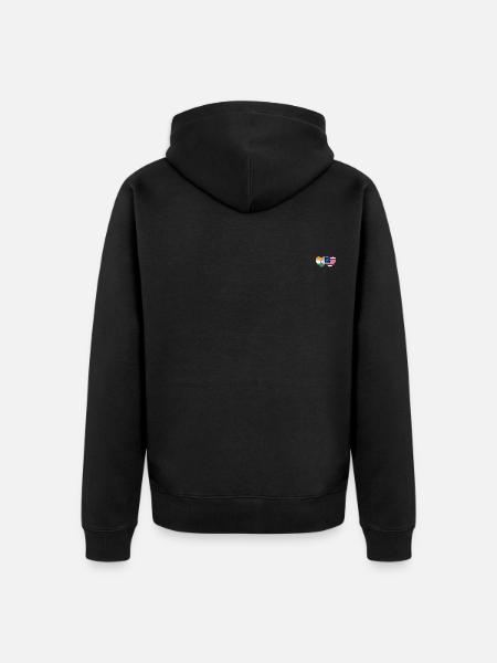 India USA Flag Heart - Unisex Premium Organic Zip Hoodie - black