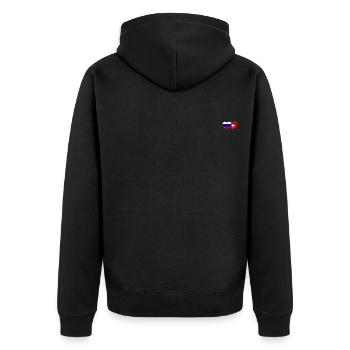 Russie Suisse Flag Coeur - Veste à capuche bio Premium Unisexe - noir - Dos - Nico (187cm)