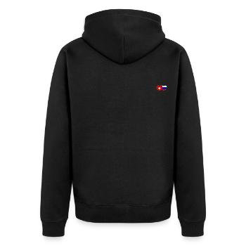 Suisse Russie Flag Coeur - Veste à capuche bio Premium Unisexe - noir - Dos - Nico (187cm)