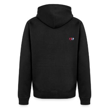 Albanie Finlande Drapeau Coeur - Veste à capuche bio Premium Unisexe - noir - Dos - Nico (187cm)