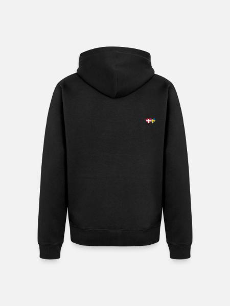 Denmark Sweden Flag Heart - Unisex Premium Organic Zip Hoodie - black