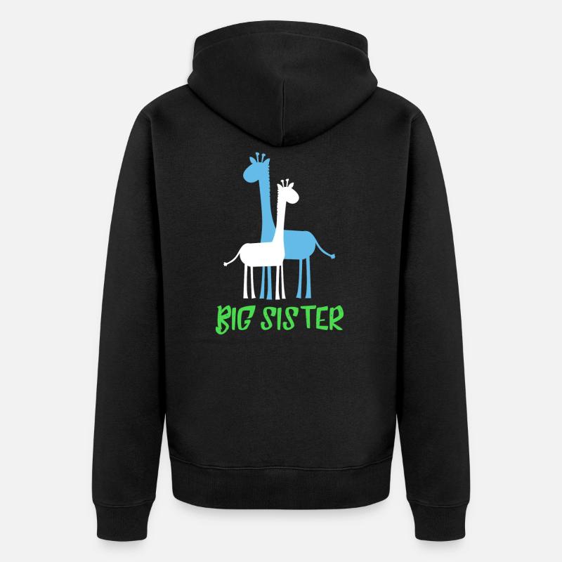 Große Schwester - Unisex Premium Bio Zip Hoodie - Schwarz