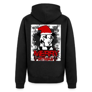 Noël Pitbull Chien Chien cadeau Amour - Veste à capuche bio Premium Unisexe - noir - Dos - Nico (187cm)
