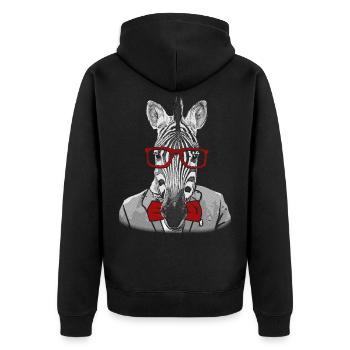 Hipster Zebra - Veste à capuche bio Premium Unisexe - noir - Dos - Nico (187cm)