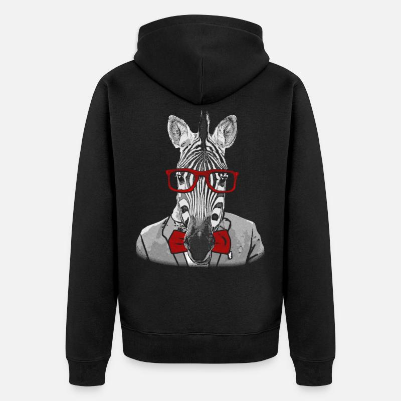 Hipster Zebra - Veste à capuche bio Premium Unisexe - noir
