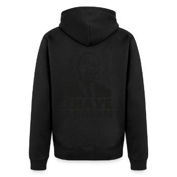 Martin Luther King - I have a dream - Unisex Premium Bio Zip Hoodie - Schwarz - Hinten - Nico (187cm)