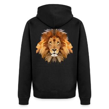 Le Roi Lion / polygone main lion oeuvre - Veste à capuche bio Premium Unisexe - noir - Dos - Nico (187cm)