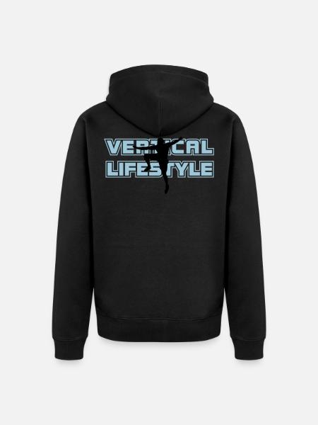 vertical lifestyle 2 - Unisex Premium Organic Zip Hoodie - black