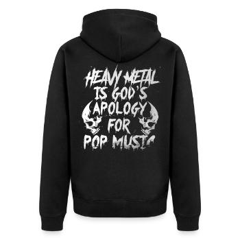 Heavy Metal ist Gottes Entschuldigung für Popmusik - Unisex Premium Bio Zip Hoodie - Schwarz - Hinten - Nico (187cm)