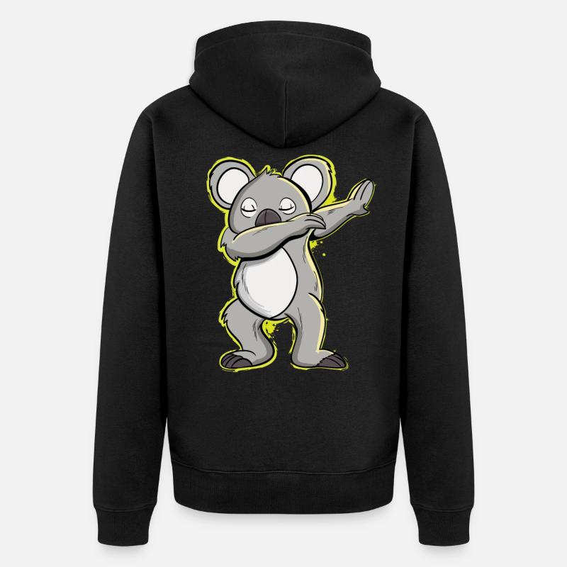 koala dabbing - Unisex Premium Bio Zip Hoodie - Schwarz