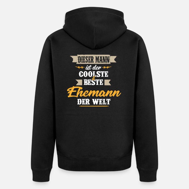 Dieser MANN - der coolste & beste Ehemann der Welt - Unisex Premium Bio Zip Hoodie - Schwarz