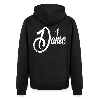 Tanzen Tänzer - Unisex Premium Bio Zip Hoodie - Schwarz - Hinten - Nico (187cm)