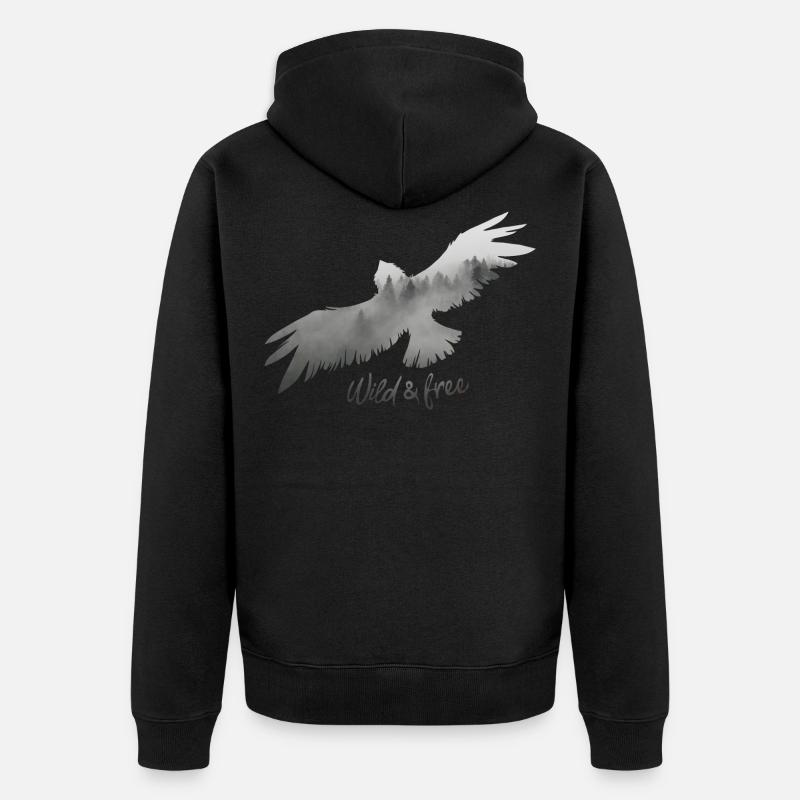 Bussard - Unisex Premium Bio Zip Hoodie - Schwarz