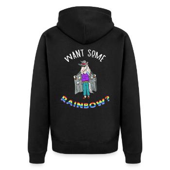 UniCorn Unicorn Dealer Drugs Gras M coka deal new - Unisex Premium Organic Zip Hoodie - black - Back - Nico (187cm)
