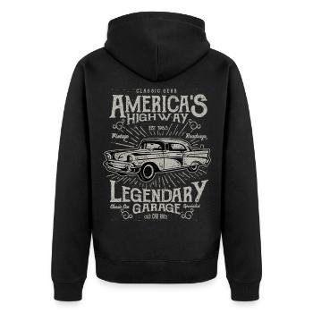 Autoroute de l'Amérique - Veste à capuche bio Premium Unisexe - noir - Dos - Nico (187cm)