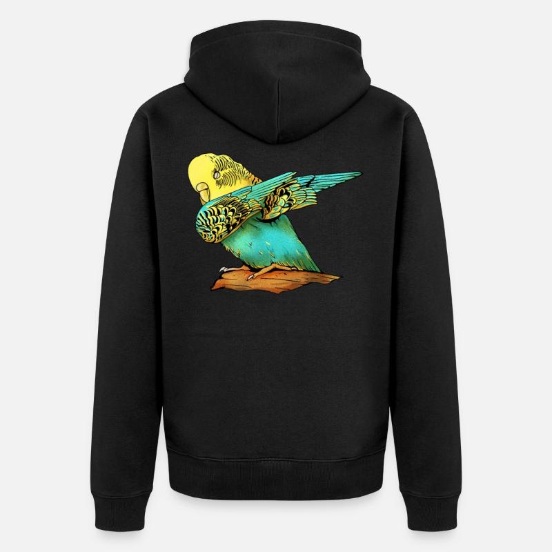 Perruche Perruche Perruche Oiseau Animal - Veste à capuche bio Premium Unisexe - noir