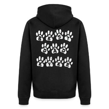 Best Dog Dad EVER Shirt - Unisex Premium Bio Zip Hoodie - Schwarz - Hinten - Nico (187cm)