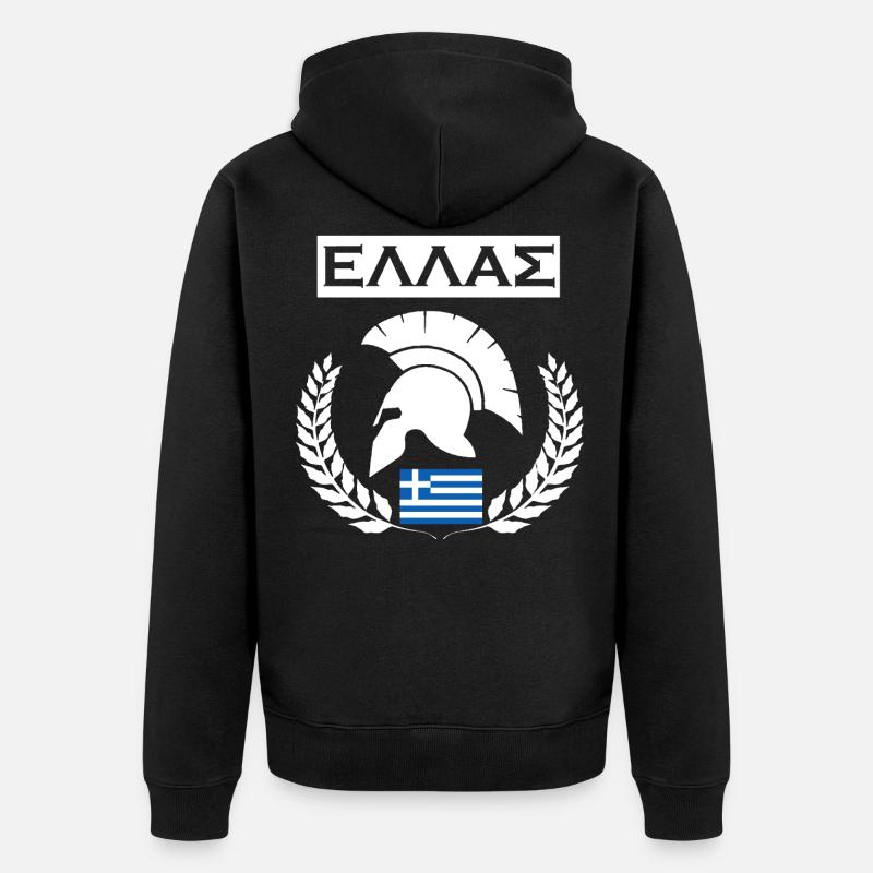 GRÈCE / HELLAS (2) - Veste à capuche bio Premium Unisexe - noir