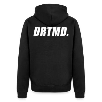 Dortmund - Unisex Premium Organic Zip Hoodie - black - Back - Nico (187cm)