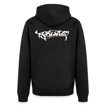 graffiti - Unisex Premium Bio Zip Hoodie - Schwarz - Hinten - Nico (187cm)