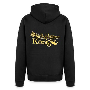 Schützenkönig Schießverein Kirmes Sportschütze - Unisex Premium Bio Zip Hoodie - Schwarz - Hinten - Nico (187cm)
