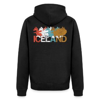 Island - Unisex Premium Bio Zip Hoodie - Schwarz - Hinten - Nico (187cm)