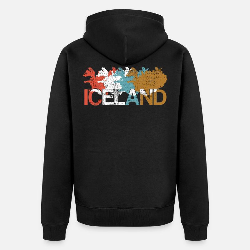 Islande - Veste à capuche bio Premium Unisexe - noir